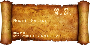 Mudri Dorina névjegykártya